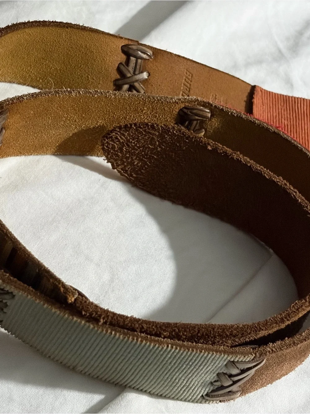 Lucky brand Corduroy and Suede Belt Set
